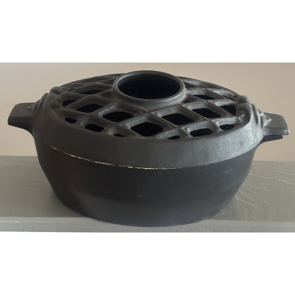 John Wright Cast Iron Steamer Humidifier Wood Stove Black Oval 2 Piece